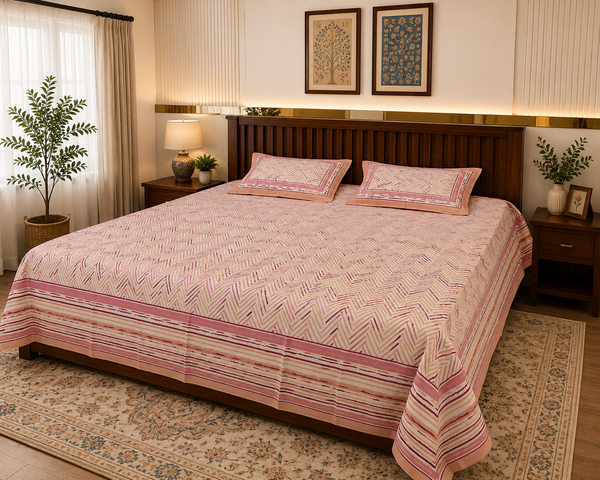 Chevron Stripe Jaipuri Bedsheet