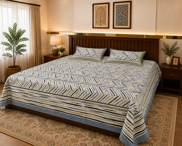 Chevron Stripe Jaipuri Bedsheet